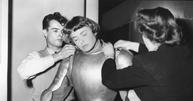 Ingrid Bergman on the set of Joan of Arc (1948)